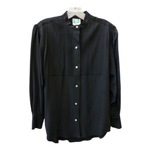 Desert West vintage western black button down shirt blouse size small